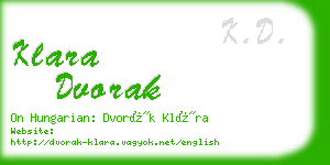 klara dvorak business card